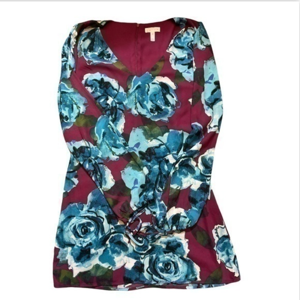 Leith Floral A-Line V Neck Dress